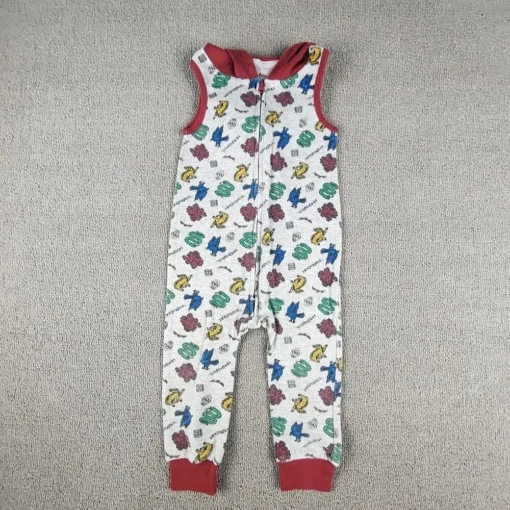 Harry Potter Coverall Boys Toddler 24M Gray Hooded Sleeveless Hogwarts One Piece